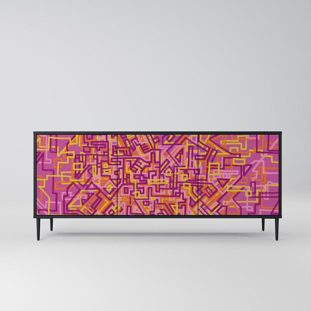 LOVELY MEMORIES Sideboard mit 3 Türen in Schwarz
