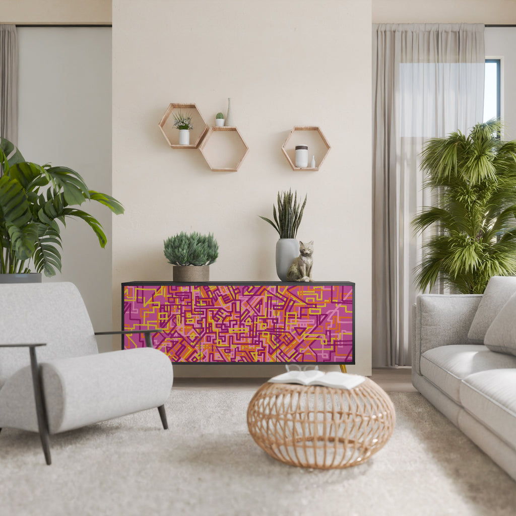 LOVELY MEMORIES Sideboard mit 3 Türen in Schwarz