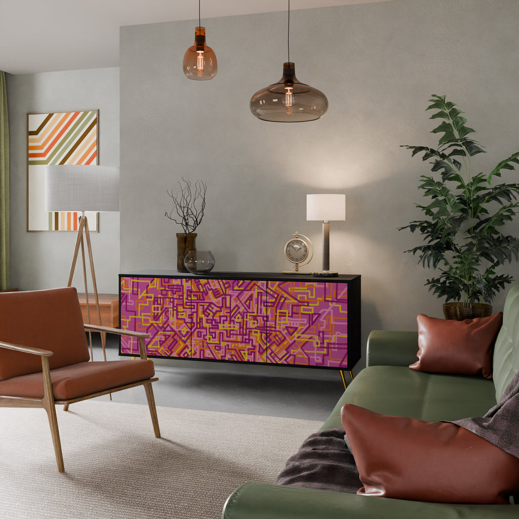 LOVELY MEMORIES Sideboard mit 3 Türen in Schwarz