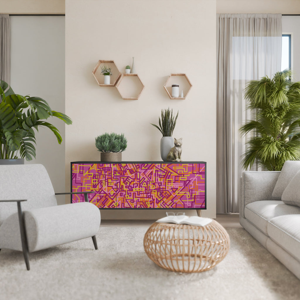 LOVELY MEMORIES Sideboard mit 3 Türen in Schwarz