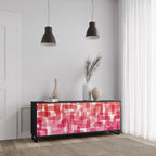 KALEIDOSCOPIC CUBISM 3-Door Sideboard in Black Finish