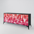 KALEIDOSCOPIC CUBISM 3-Door Sideboard in Black Finish