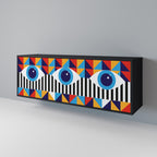 ABSTRACTION AND GEOMETRY Sideboard mit 3 Türen in Schwarz