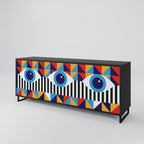 ABSTRACTION AND GEOMETRY Sideboard mit 3 Türen in Schwarz
