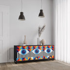 ABSTRACTION AND GEOMETRY Sideboard mit 3 Türen in Schwarz