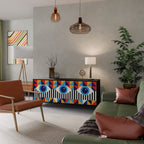 ABSTRACTION AND GEOMETRY Sideboard mit 3 Türen in Schwarz