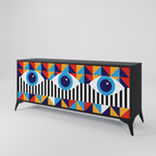 ABSTRACTION AND GEOMETRY Sideboard mit 3 Türen in Schwarz