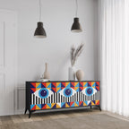 ABSTRACTION AND GEOMETRY Sideboard mit 3 Türen in Schwarz