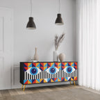 ABSTRACTION AND GEOMETRY Sideboard mit 3 Türen in Schwarz