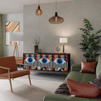 ABSTRACTION AND GEOMETRY Sideboard mit 3 Türen in Schwarz