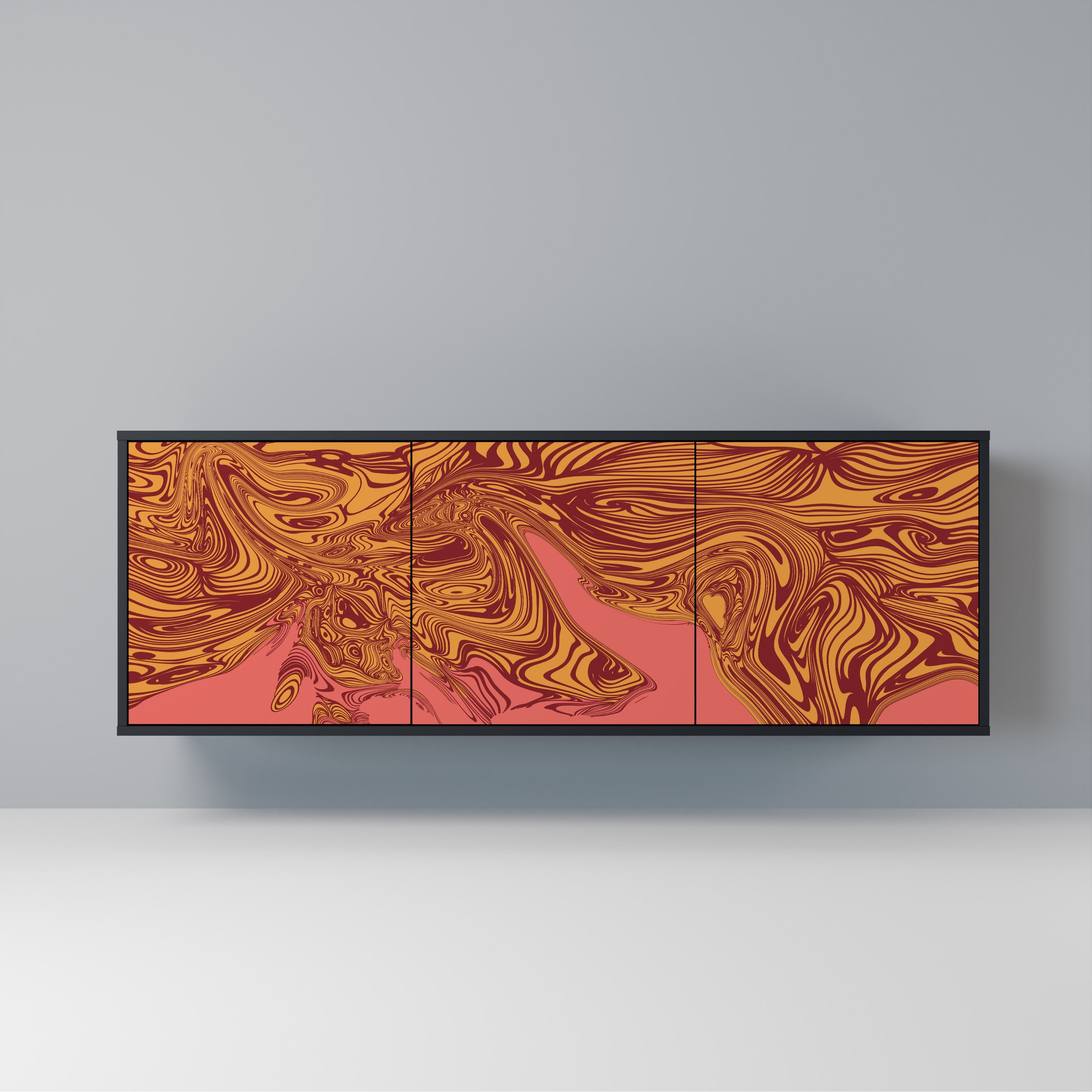 FLOATING THOUGHTS 3-türiges Sideboard in Schwarz