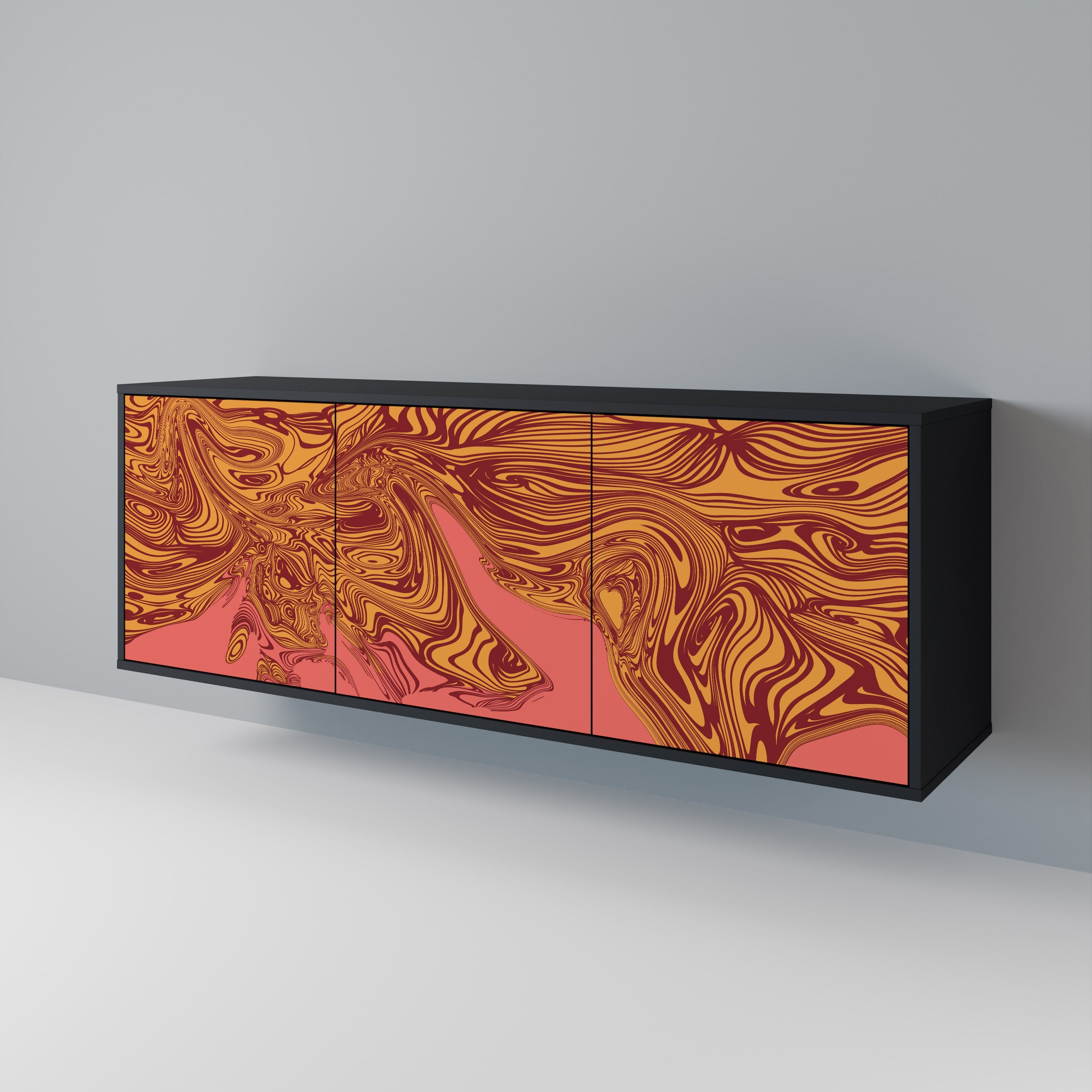 FLOATING THOUGHTS 3-türiges Sideboard in Schwarz