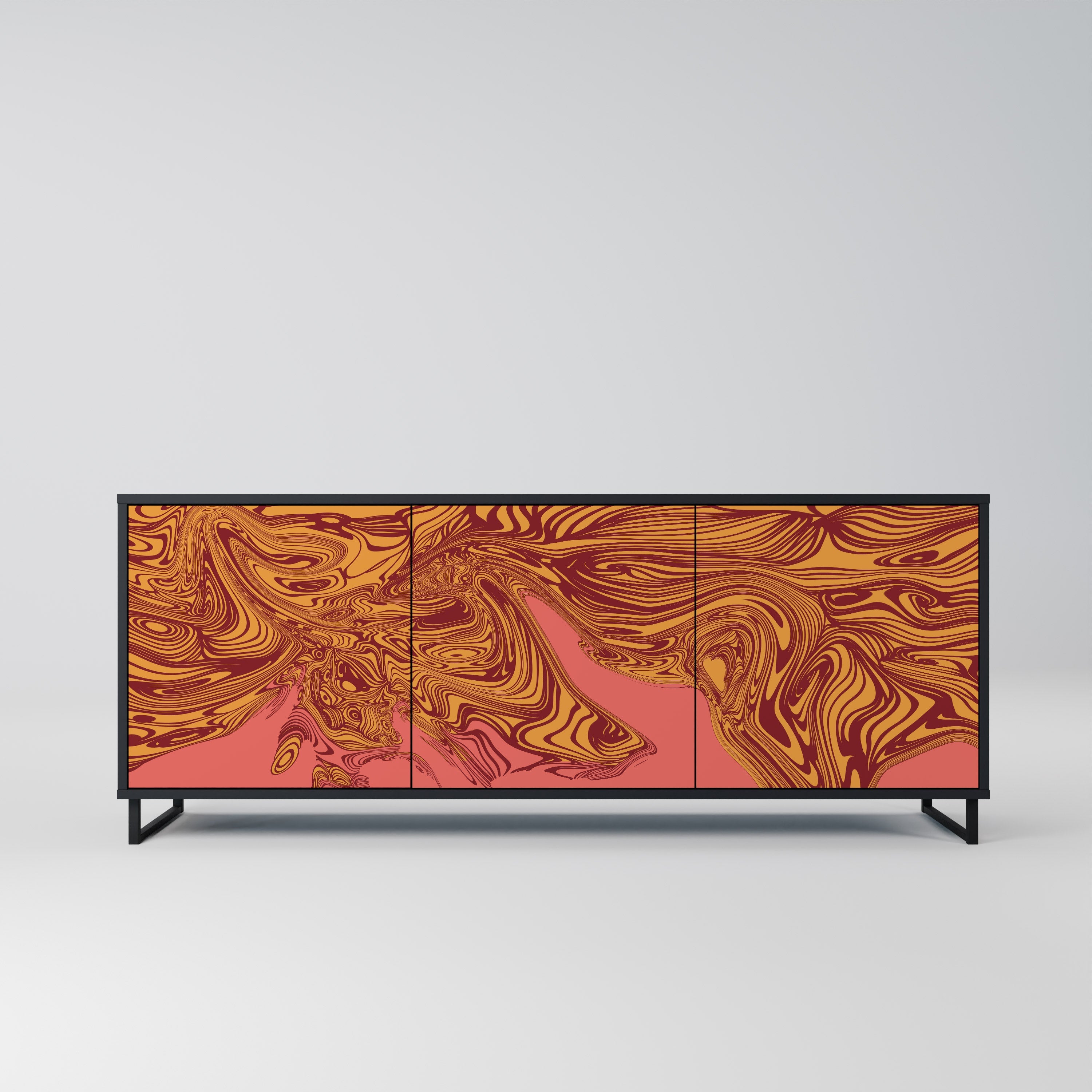 FLOATING THOUGHTS 3-türiges Sideboard in Schwarz