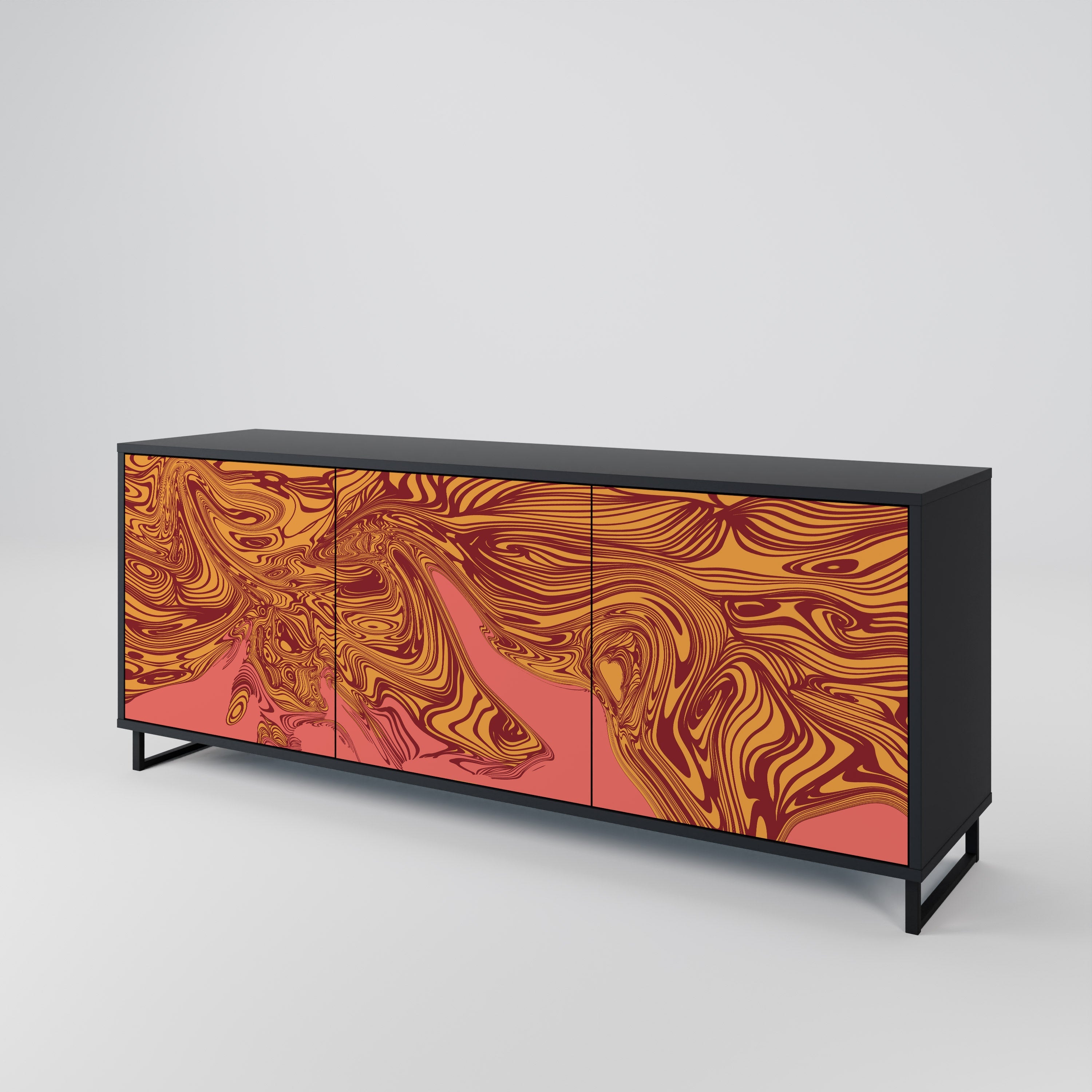 FLOATING THOUGHTS 3-türiges Sideboard in Schwarz