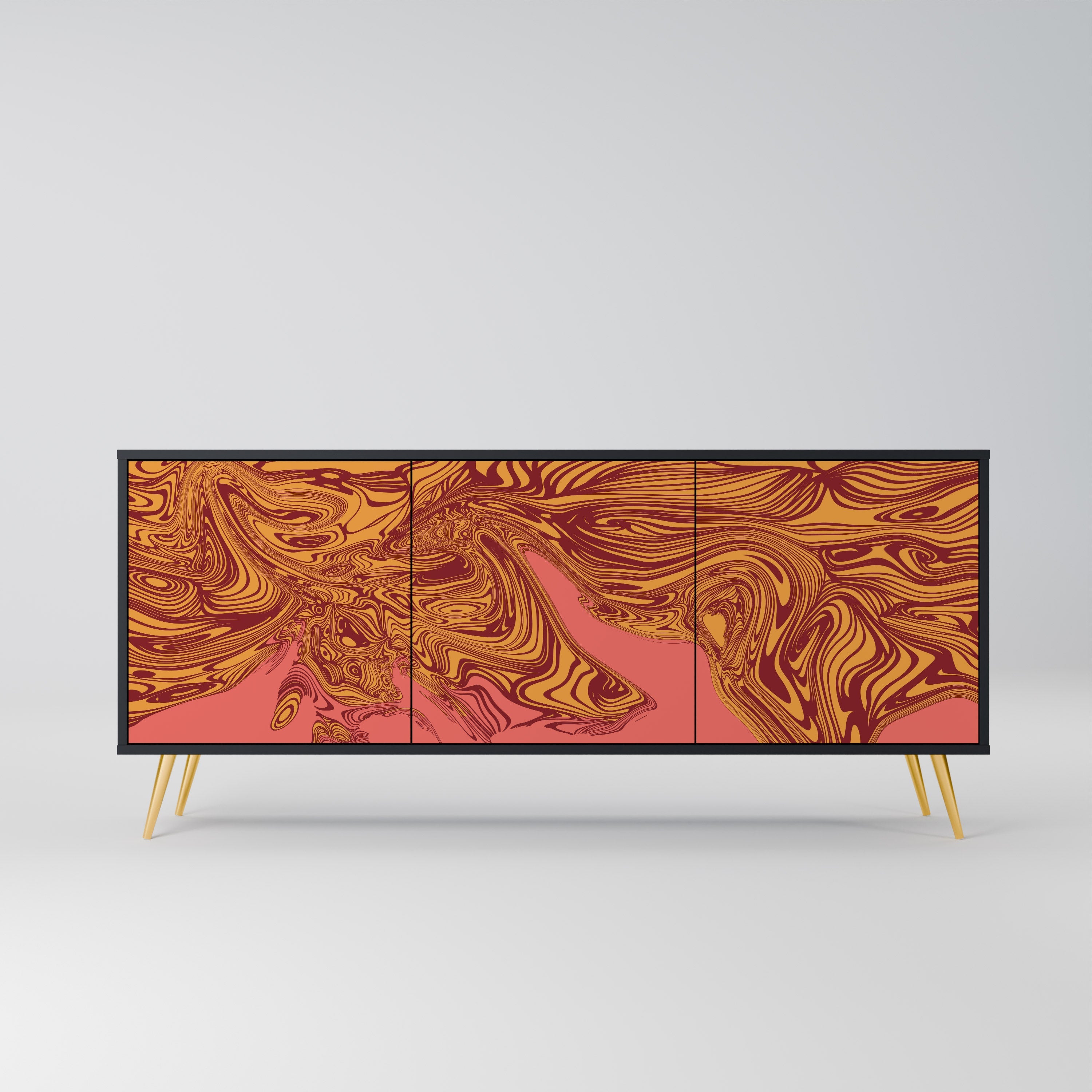 FLOATING THOUGHTS 3-türiges Sideboard in Schwarz