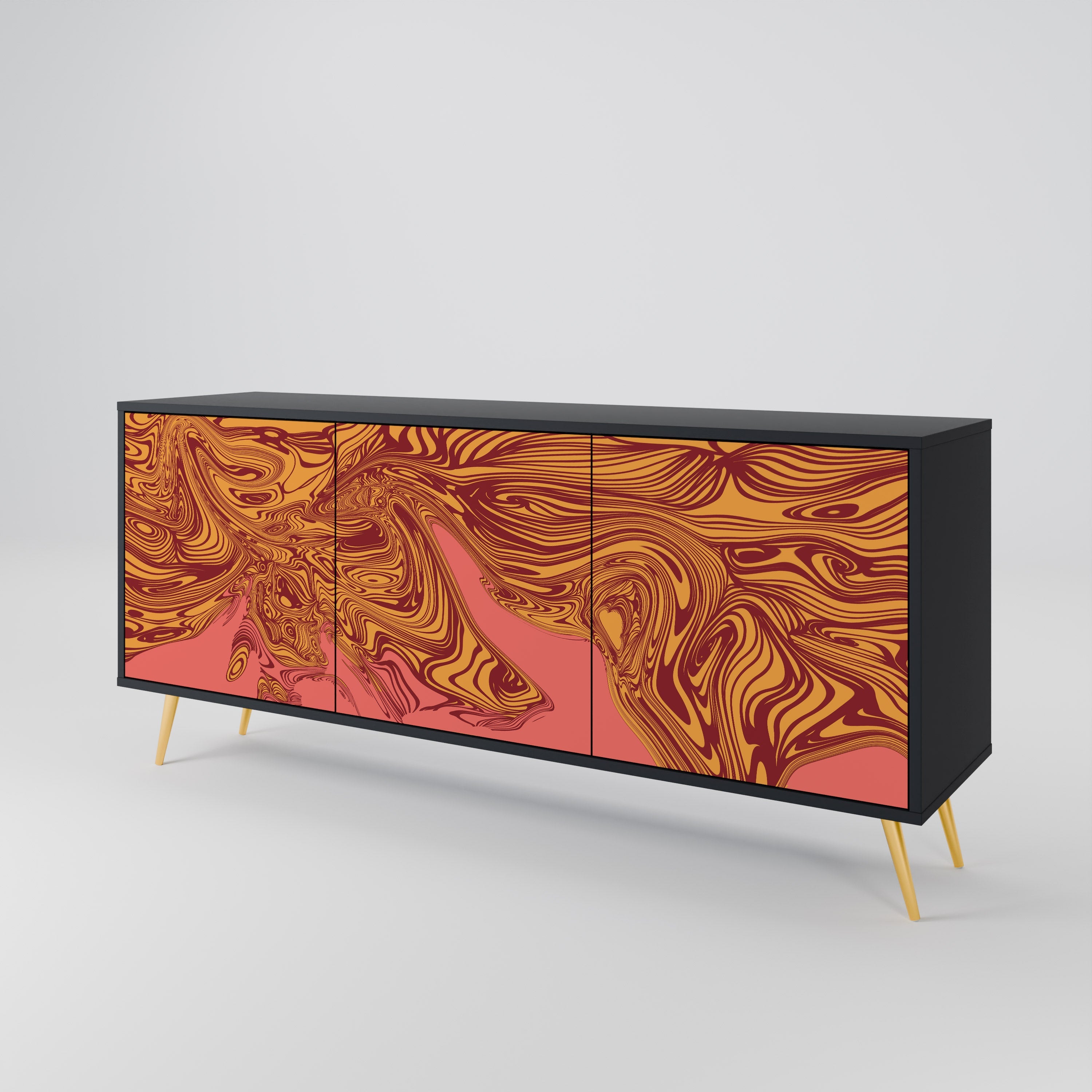 FLOATING THOUGHTS 3-türiges Sideboard in Schwarz