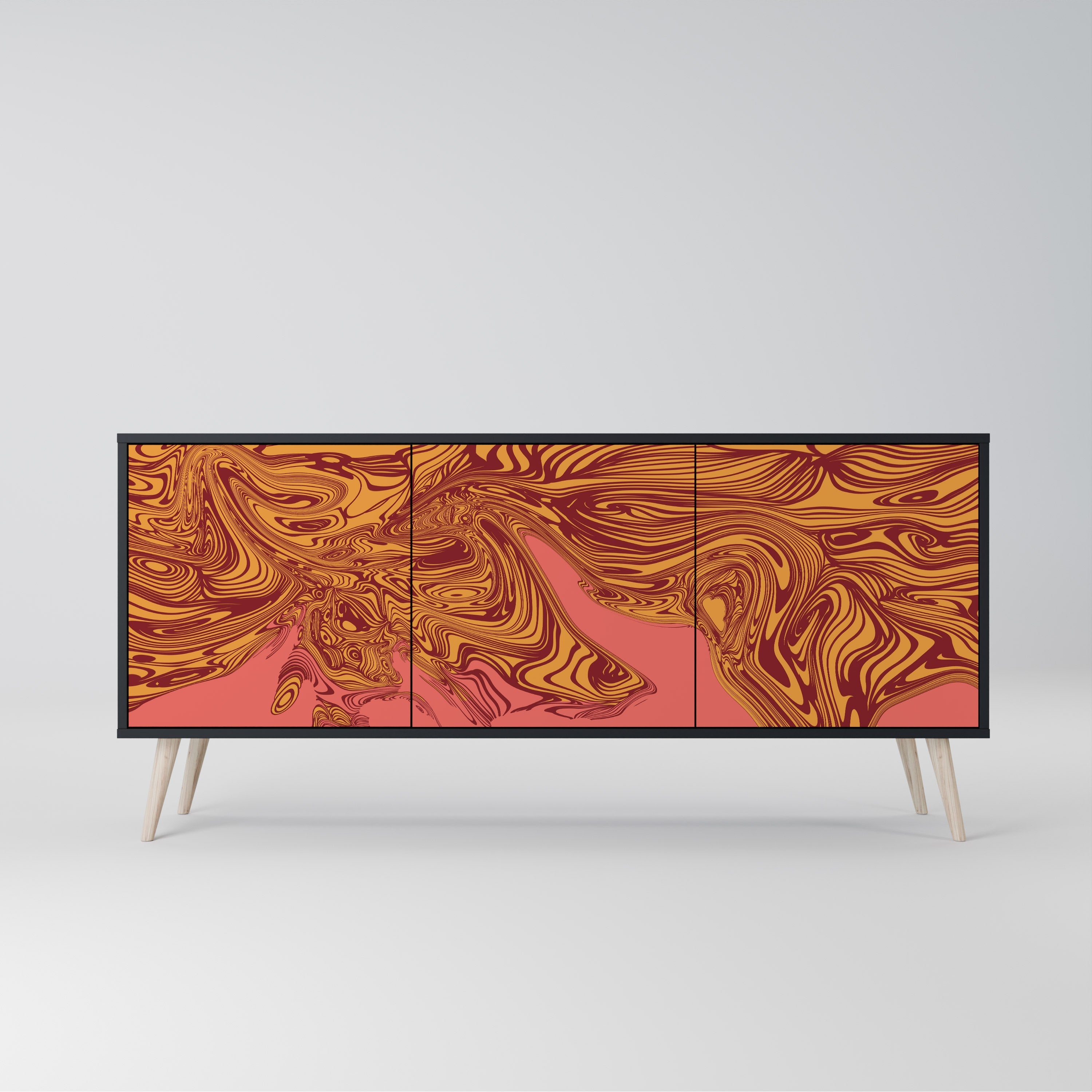 FLOATING THOUGHTS 3-türiges Sideboard in Schwarz