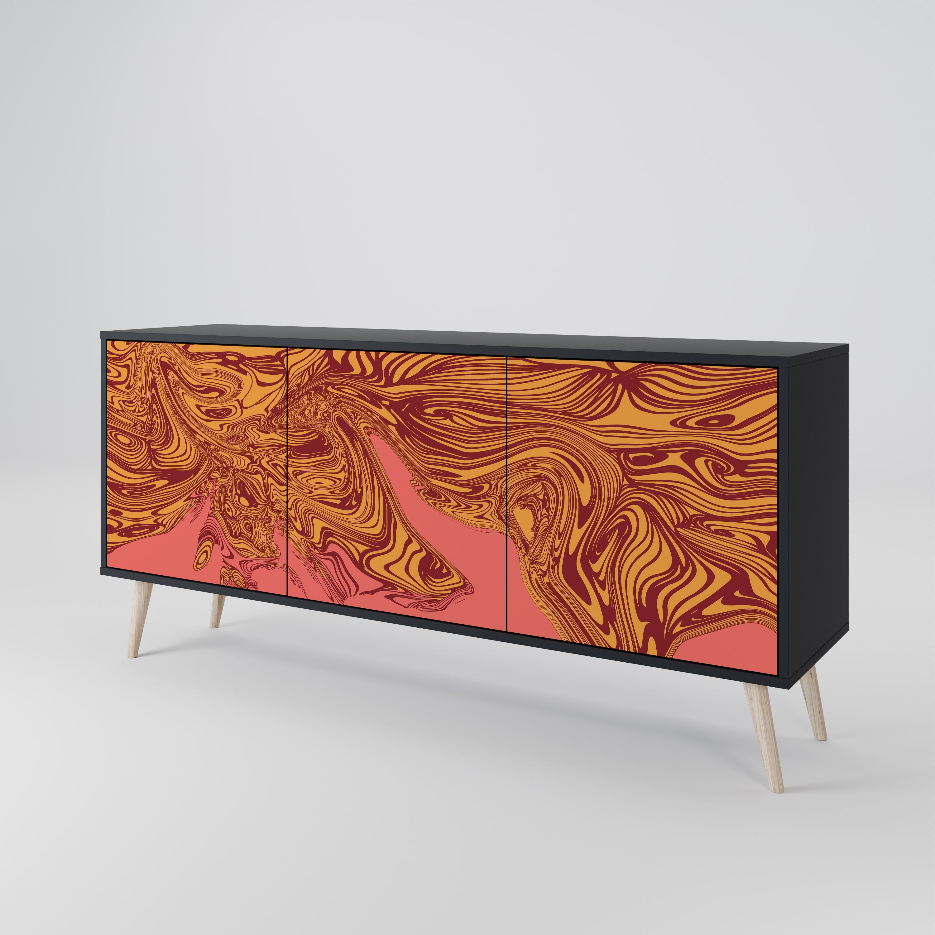 FLOATING THOUGHTS 3-türiges Sideboard in Schwarz