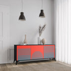 RISING GEOMETRY STARS 3-Door Sideboard in Black Finish