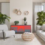 RISING GEOMETRY STARS 3-Door Sideboard in Black Finish