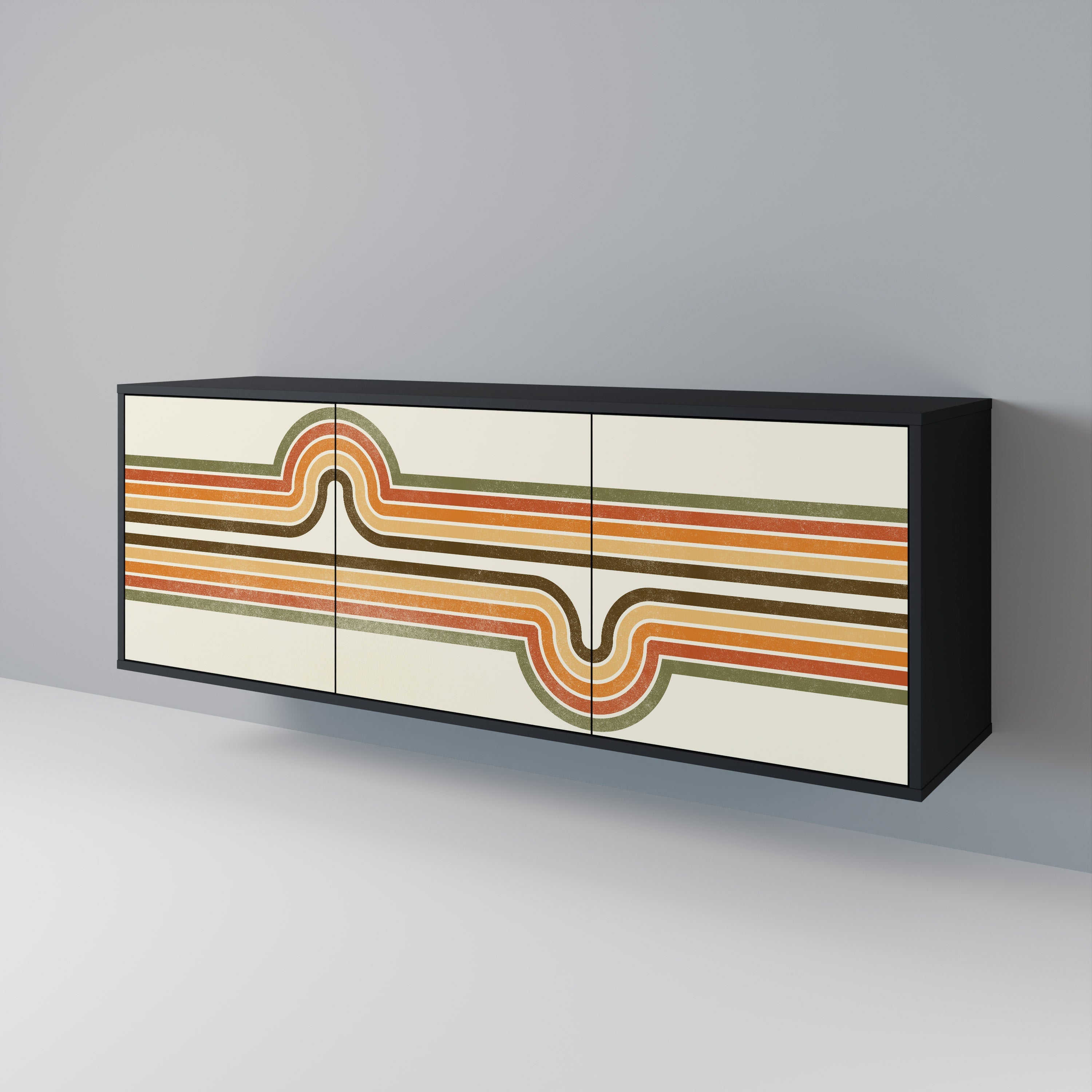 EXCEPTIONAL STREAM 3-türiges Sideboard in Schwarz