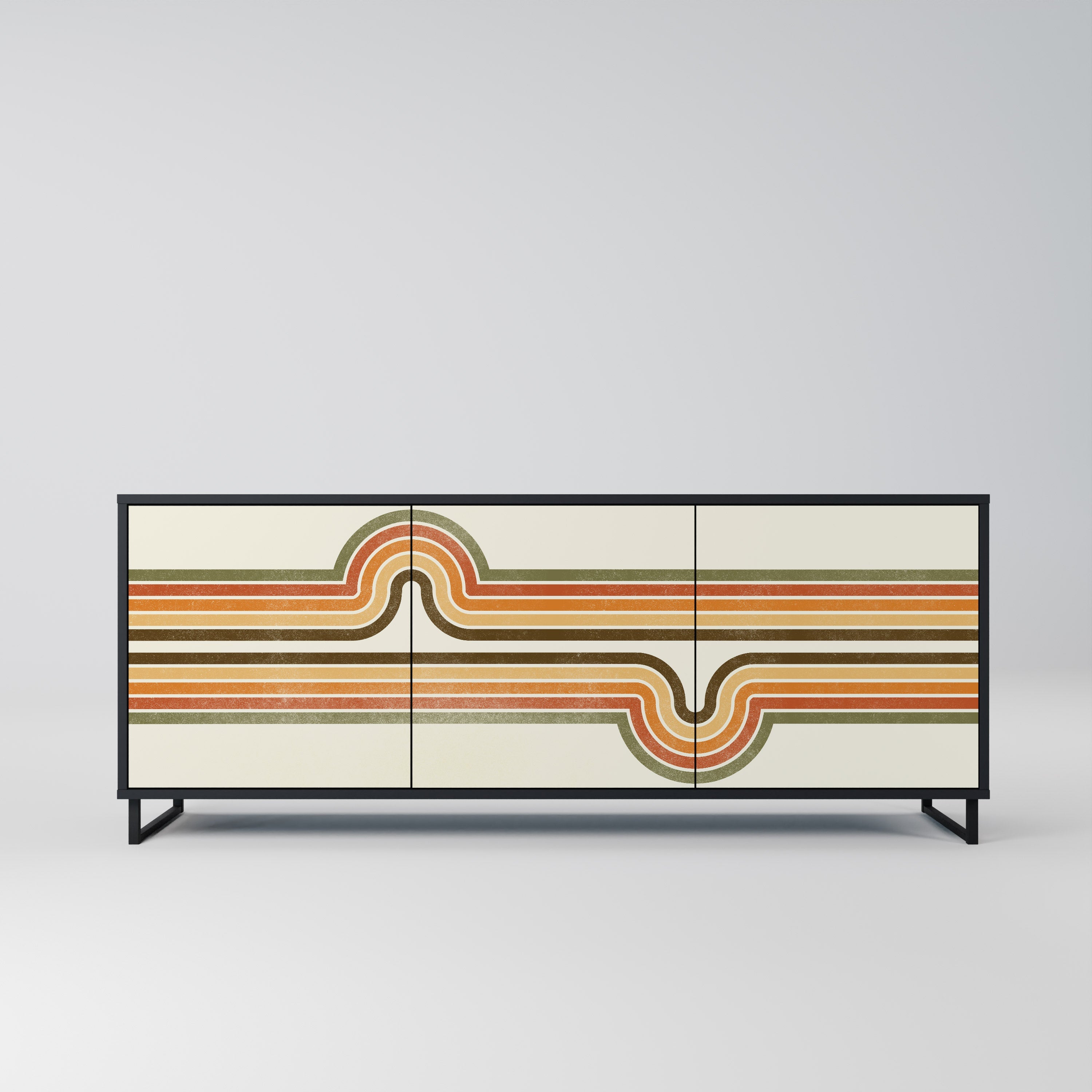 EXCEPTIONAL STREAM 3-türiges Sideboard in Schwarz
