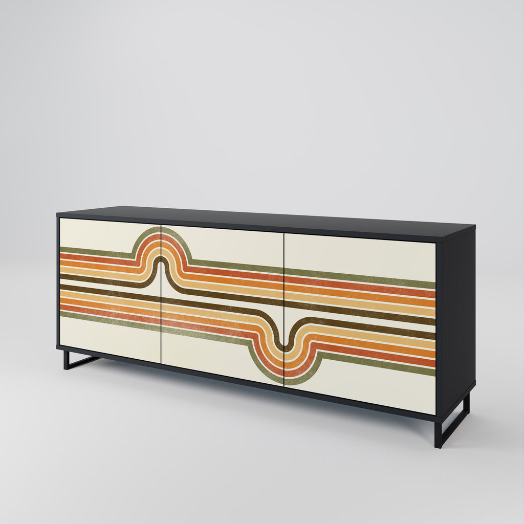 EXCEPTIONAL STREAM 3-türiges Sideboard in Schwarz