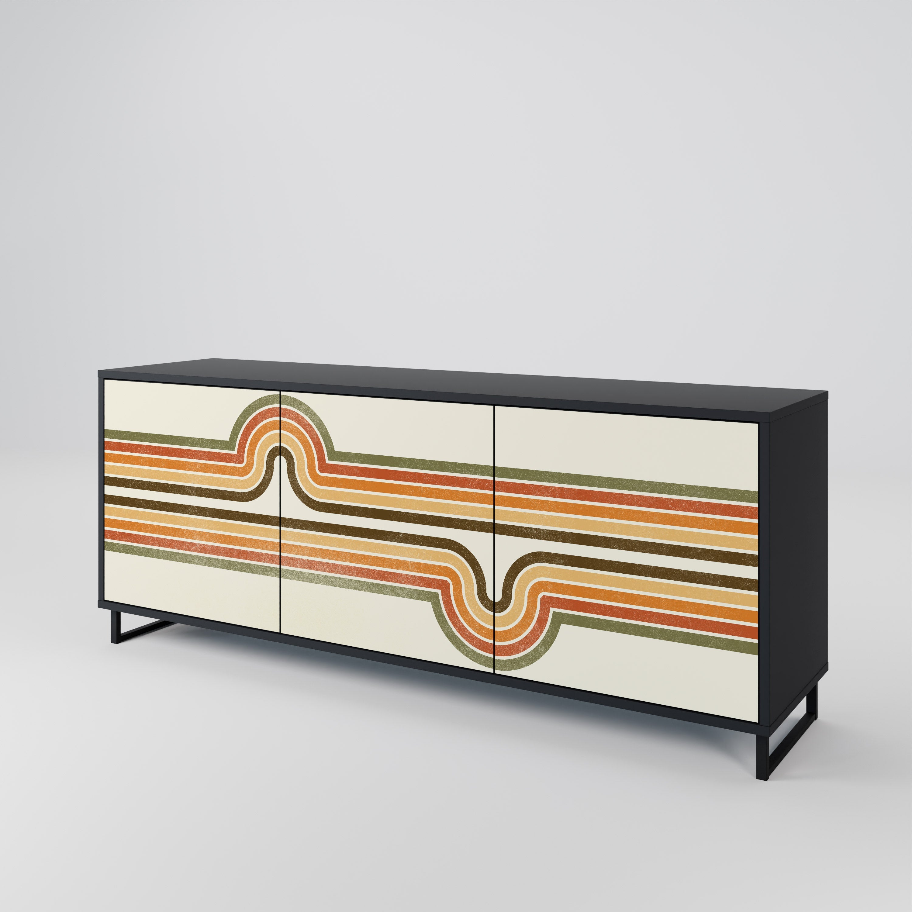EXCEPTIONAL STREAM 3-türiges Sideboard in Schwarz
