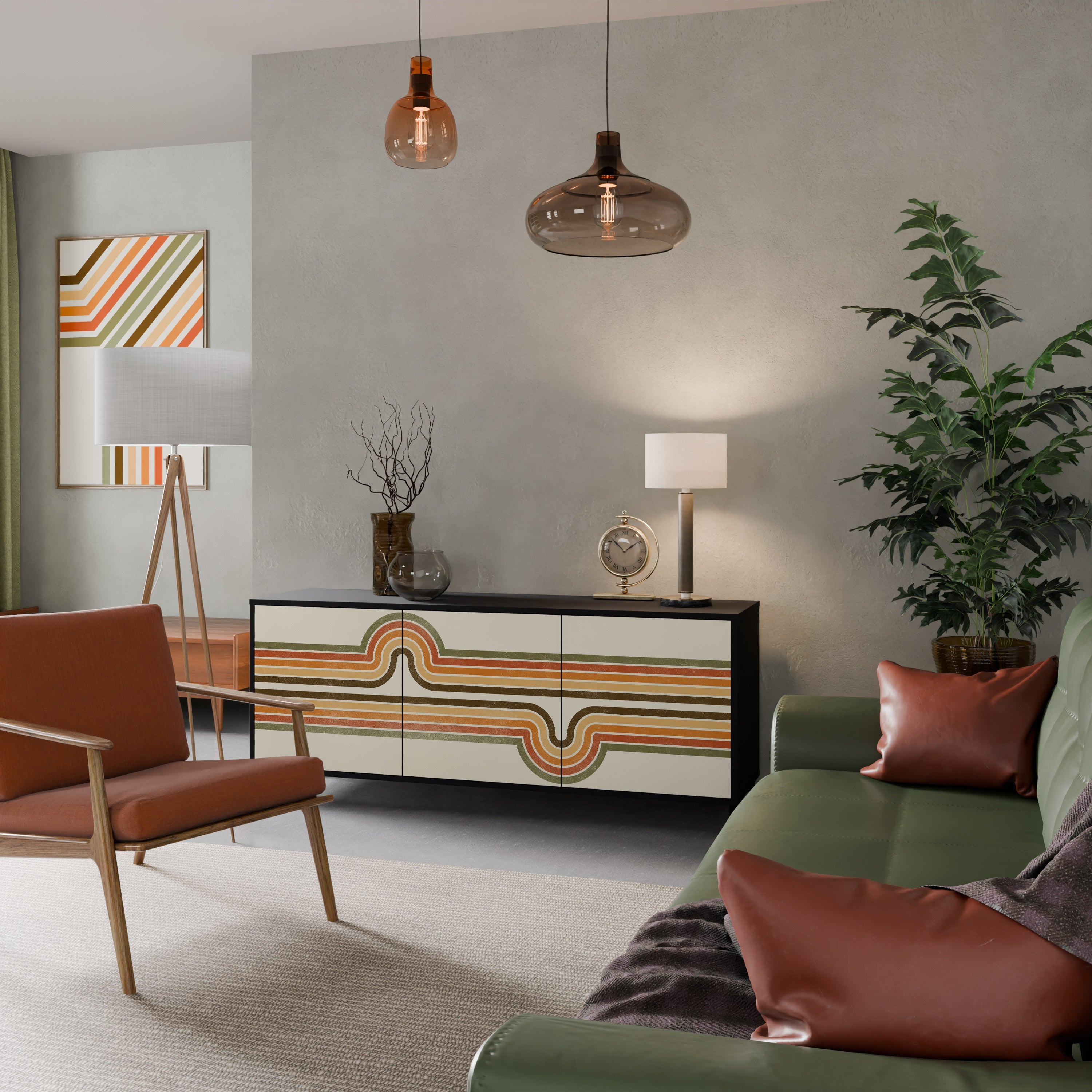 EXCEPTIONAL STREAM 3-türiges Sideboard in Schwarz