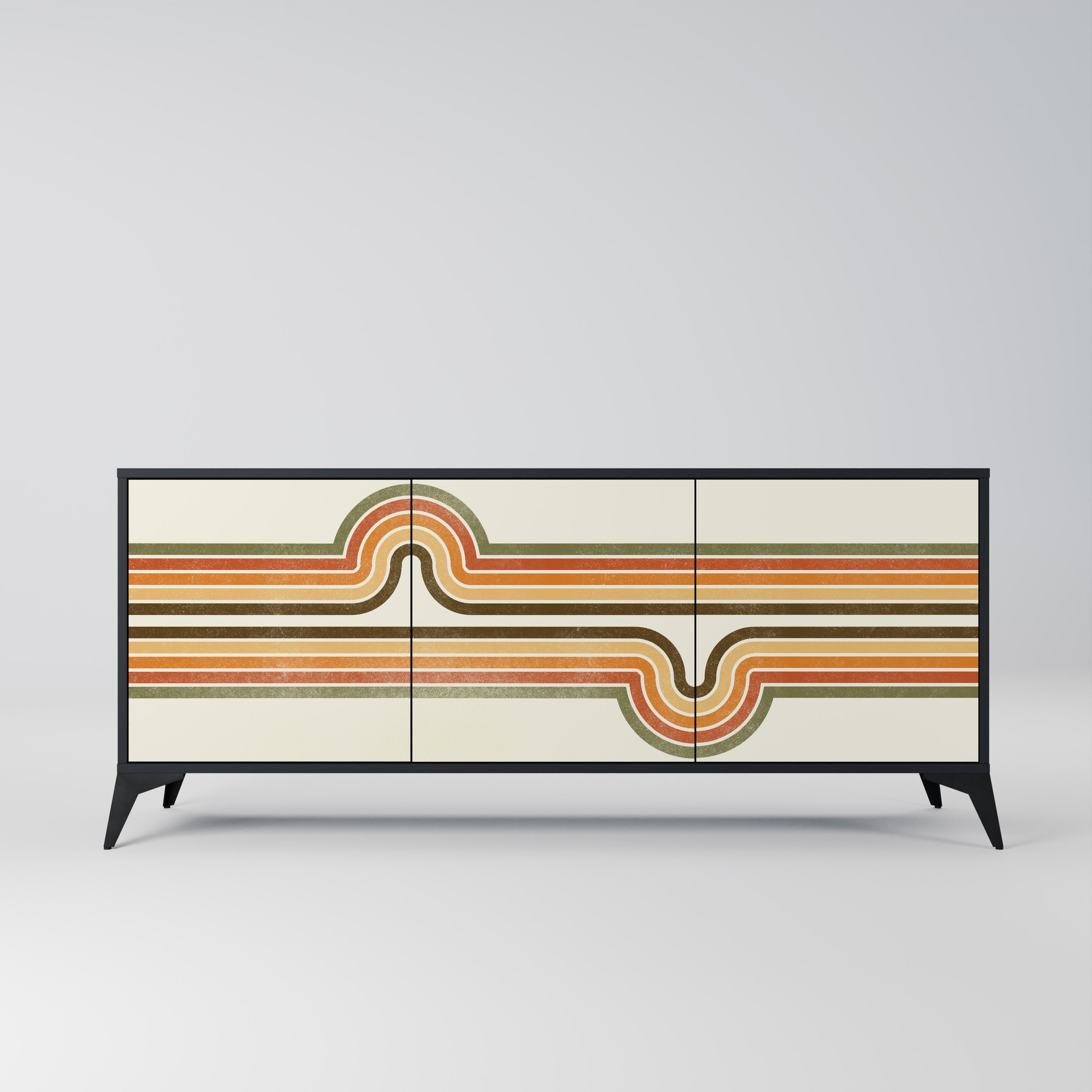 EXCEPTIONAL STREAM 3-türiges Sideboard in Schwarz