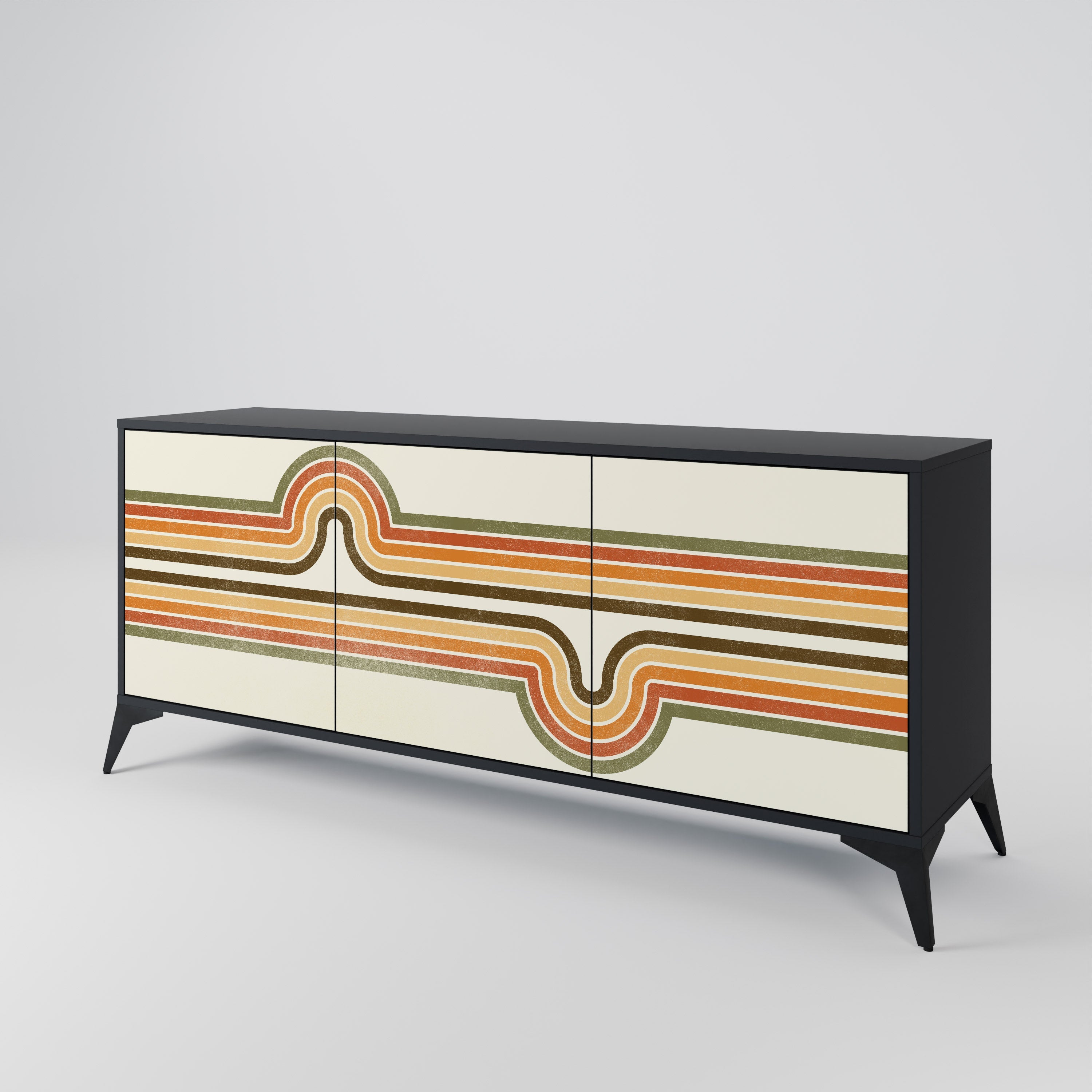 EXCEPTIONAL STREAM 3-türiges Sideboard in Schwarz