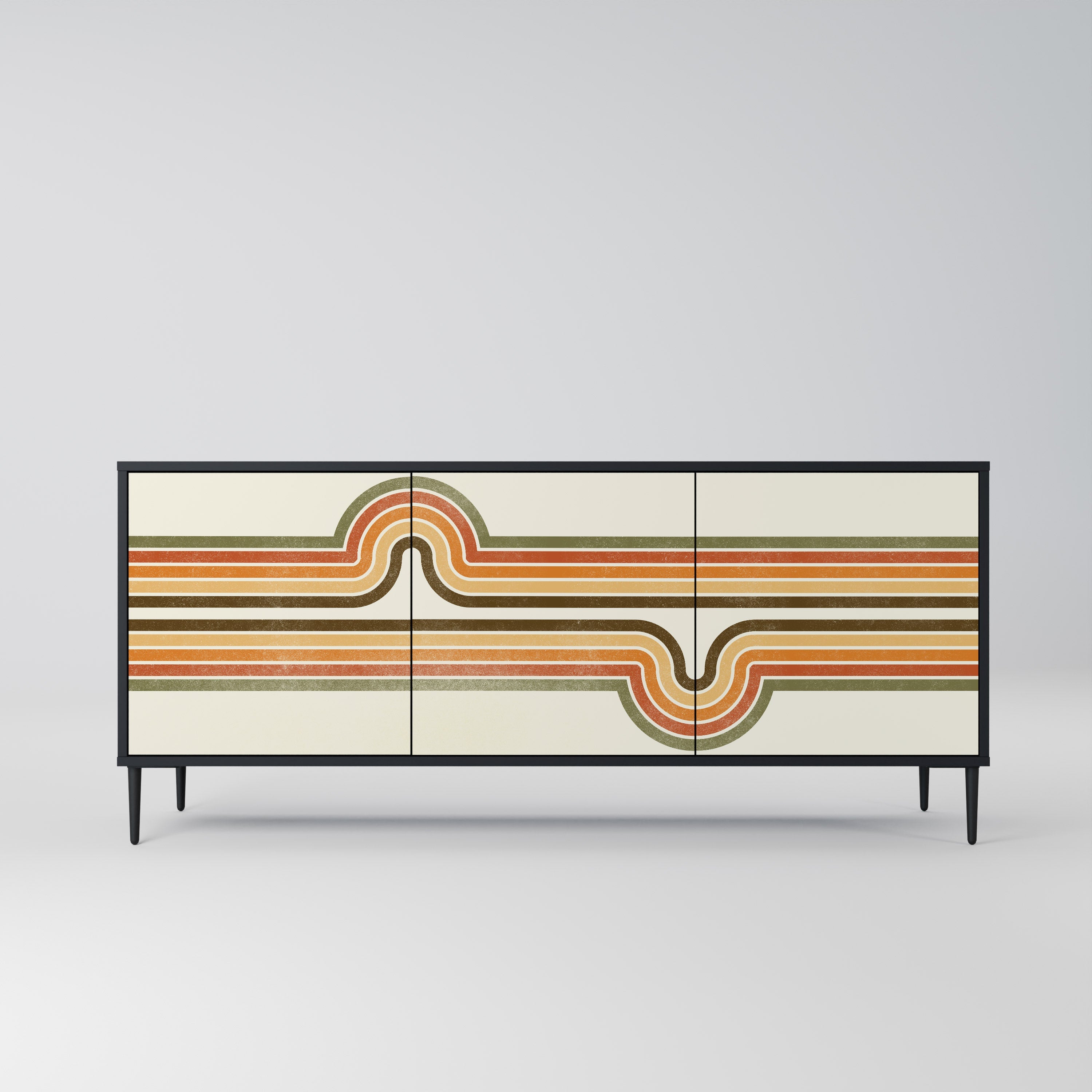 EXCEPTIONAL STREAM 3-türiges Sideboard in Schwarz