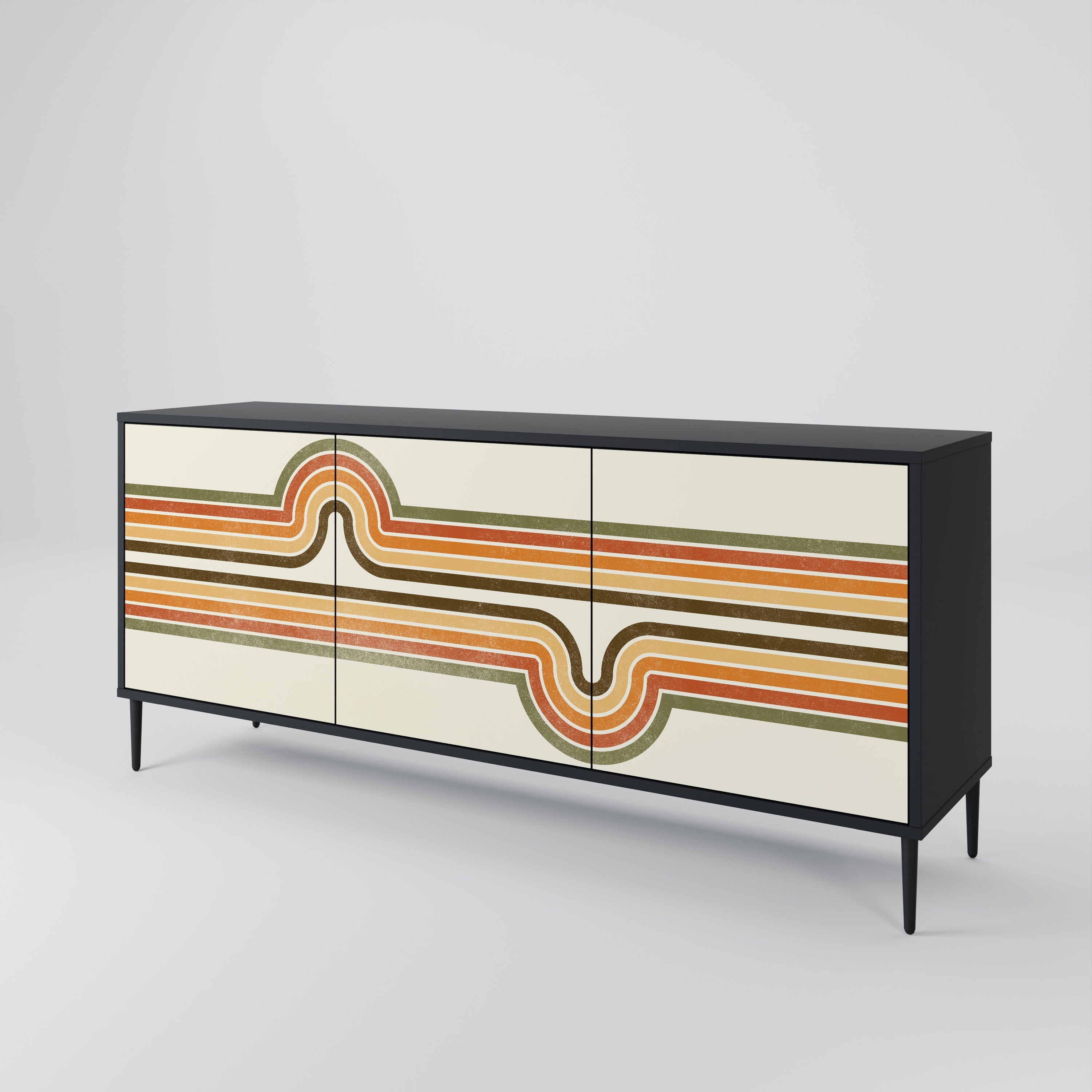 EXCEPTIONAL STREAM 3-türiges Sideboard in Schwarz