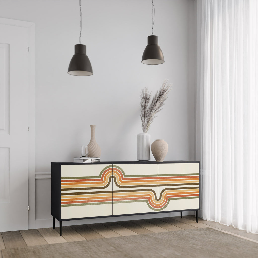 EXCEPTIONAL STREAM 3-türiges Sideboard in Schwarz