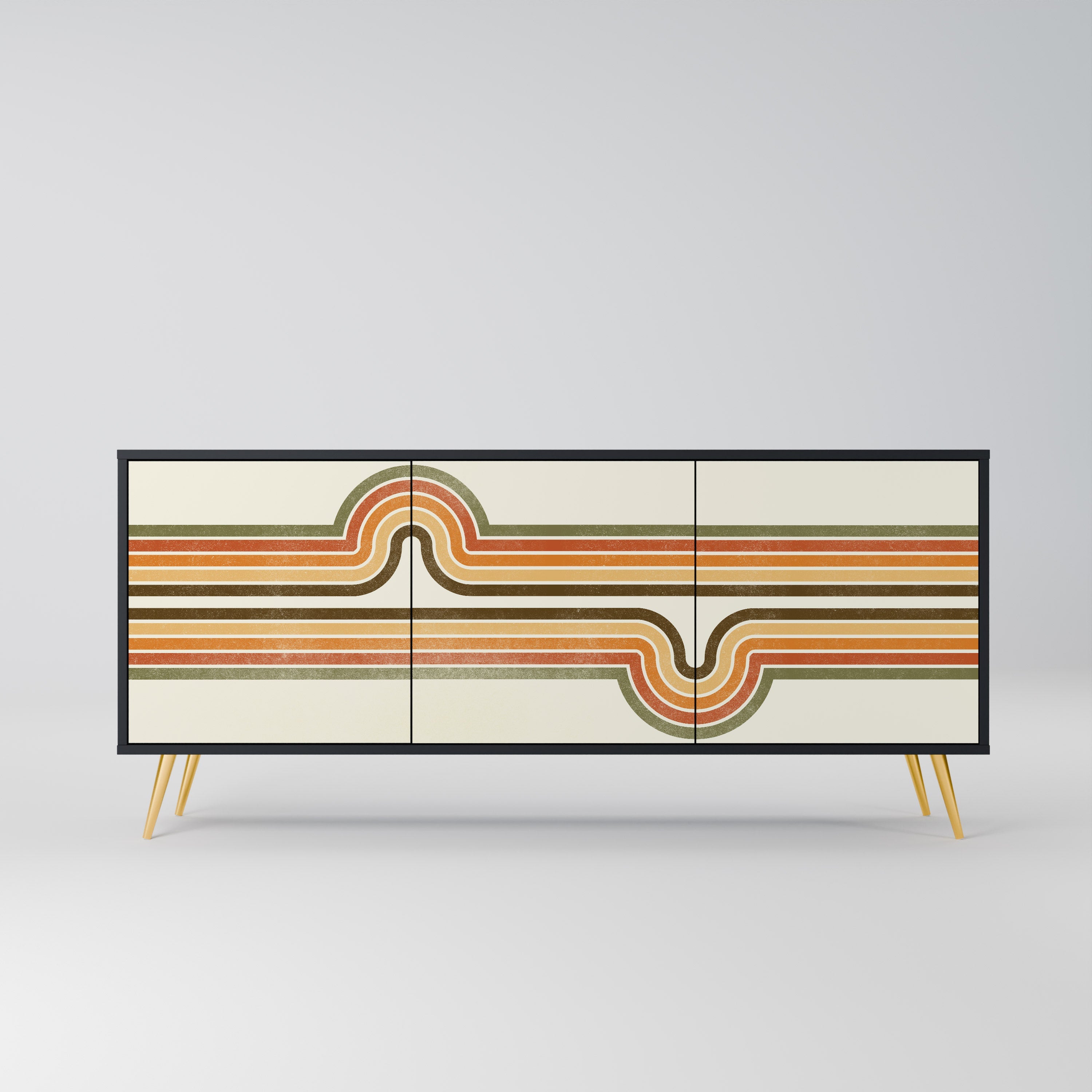 EXCEPTIONAL STREAM 3-türiges Sideboard in Schwarz