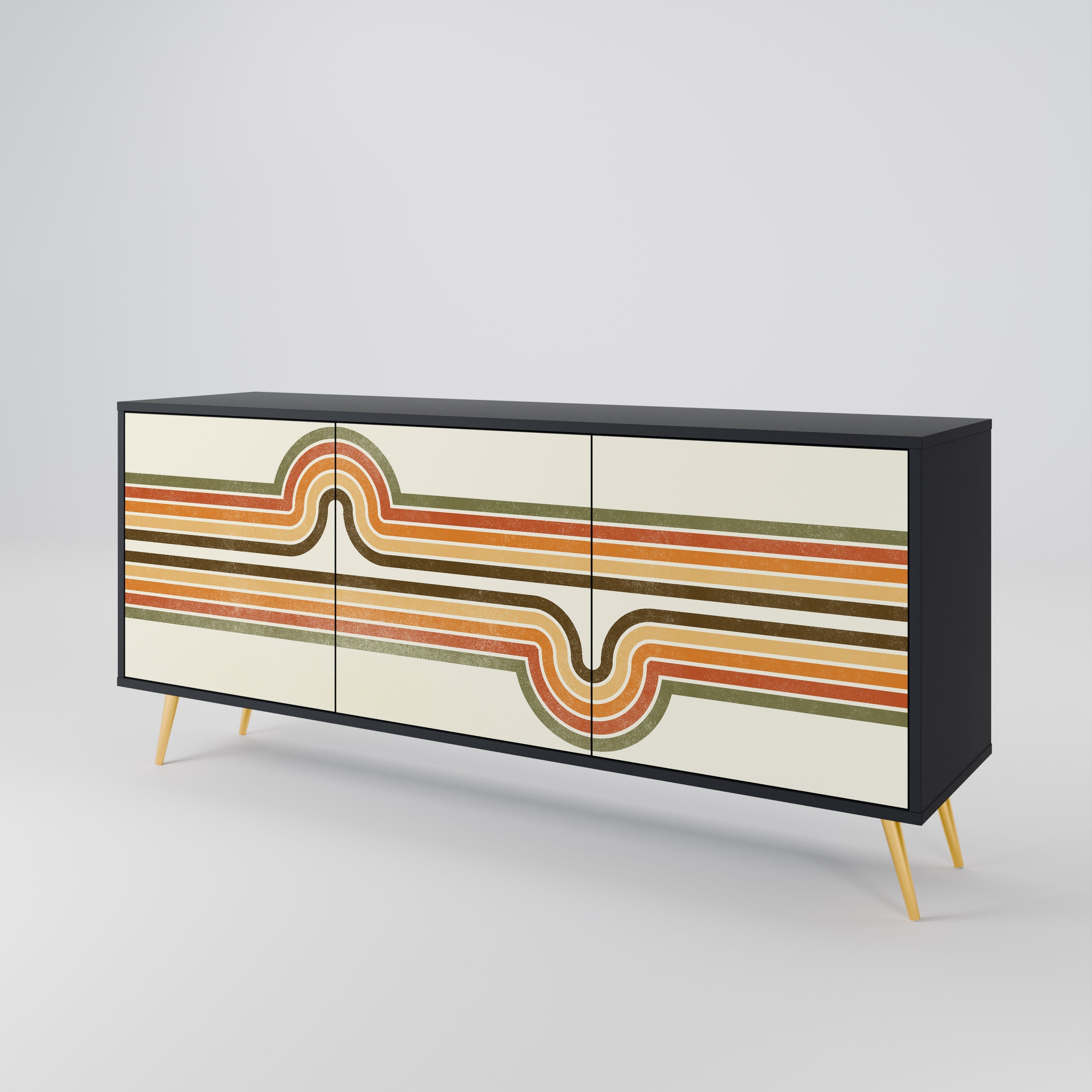 EXCEPTIONAL STREAM 3-türiges Sideboard in Schwarz