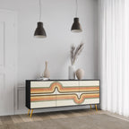 EXCEPTIONAL STREAM 3-Door Sideboard in Black Finish