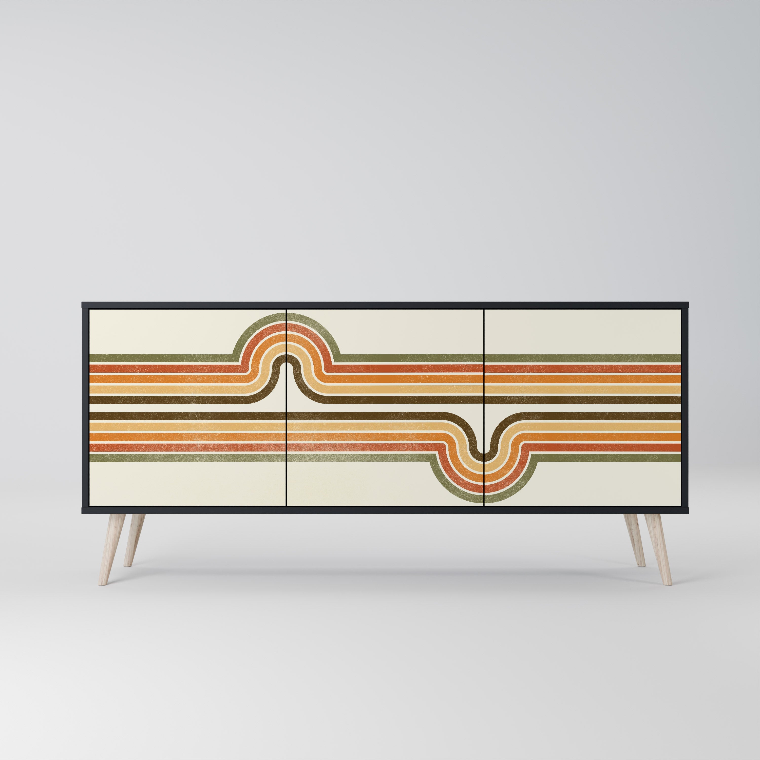 EXCEPTIONAL STREAM 3-türiges Sideboard in Schwarz