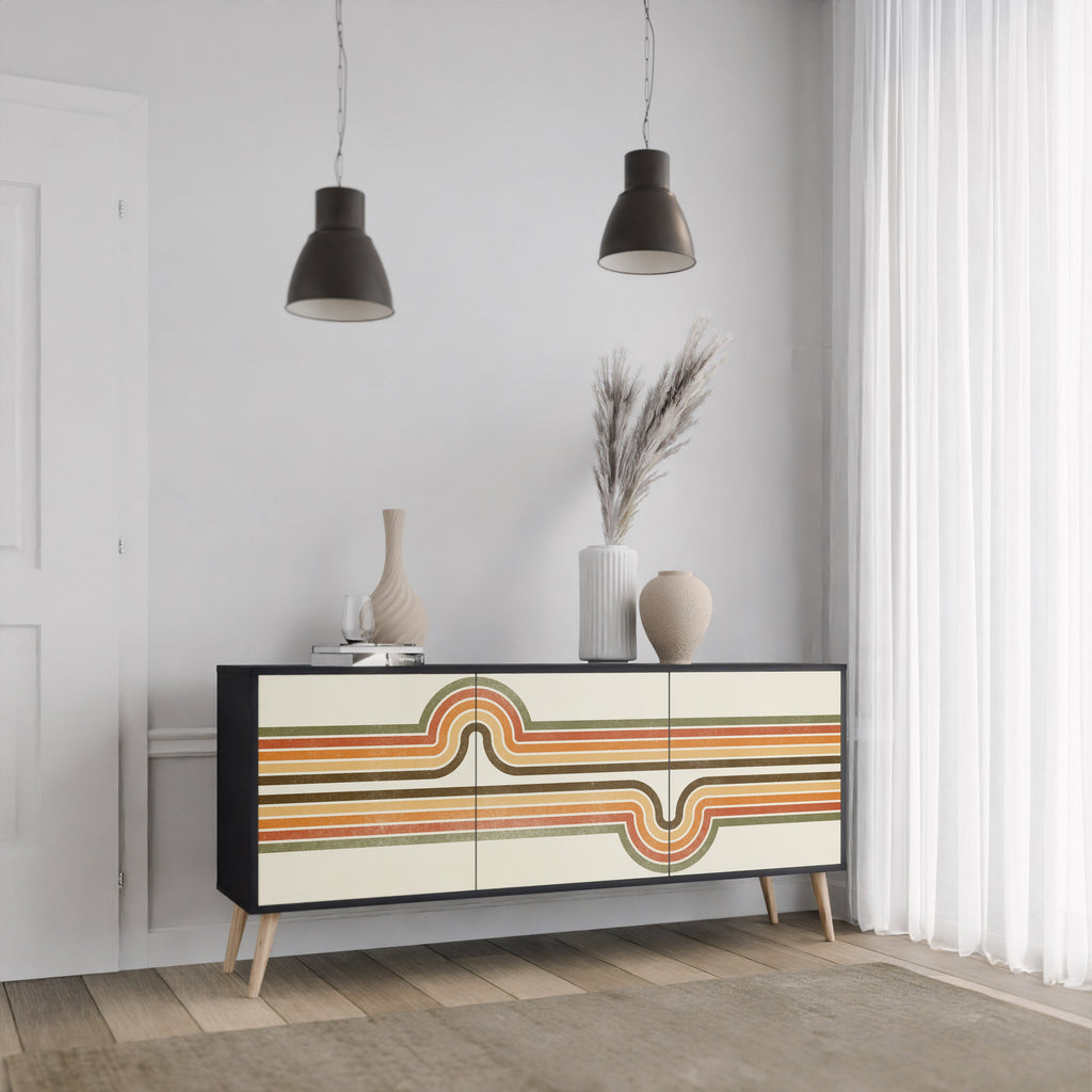 EXCEPTIONAL STREAM 3-türiges Sideboard in Schwarz