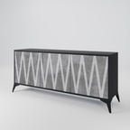 SOLID ZIG ZAG 3-Door Sideboard in Black Finish