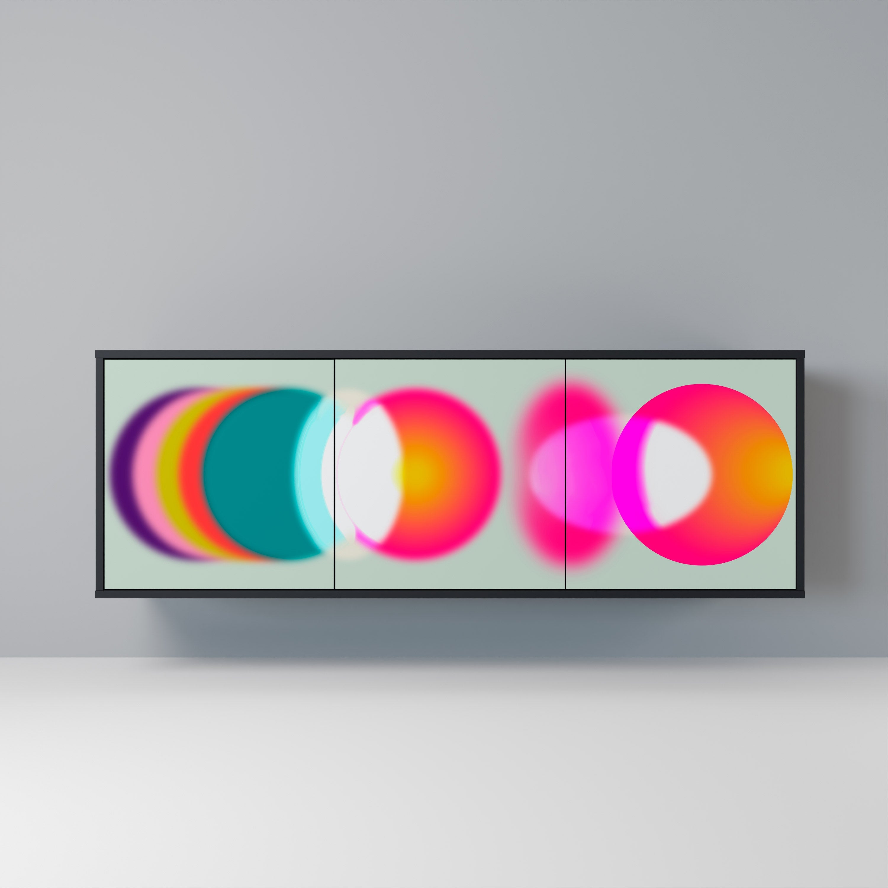 SYMPHONY OF COLORS 3-türiges Sideboard in Schwarz