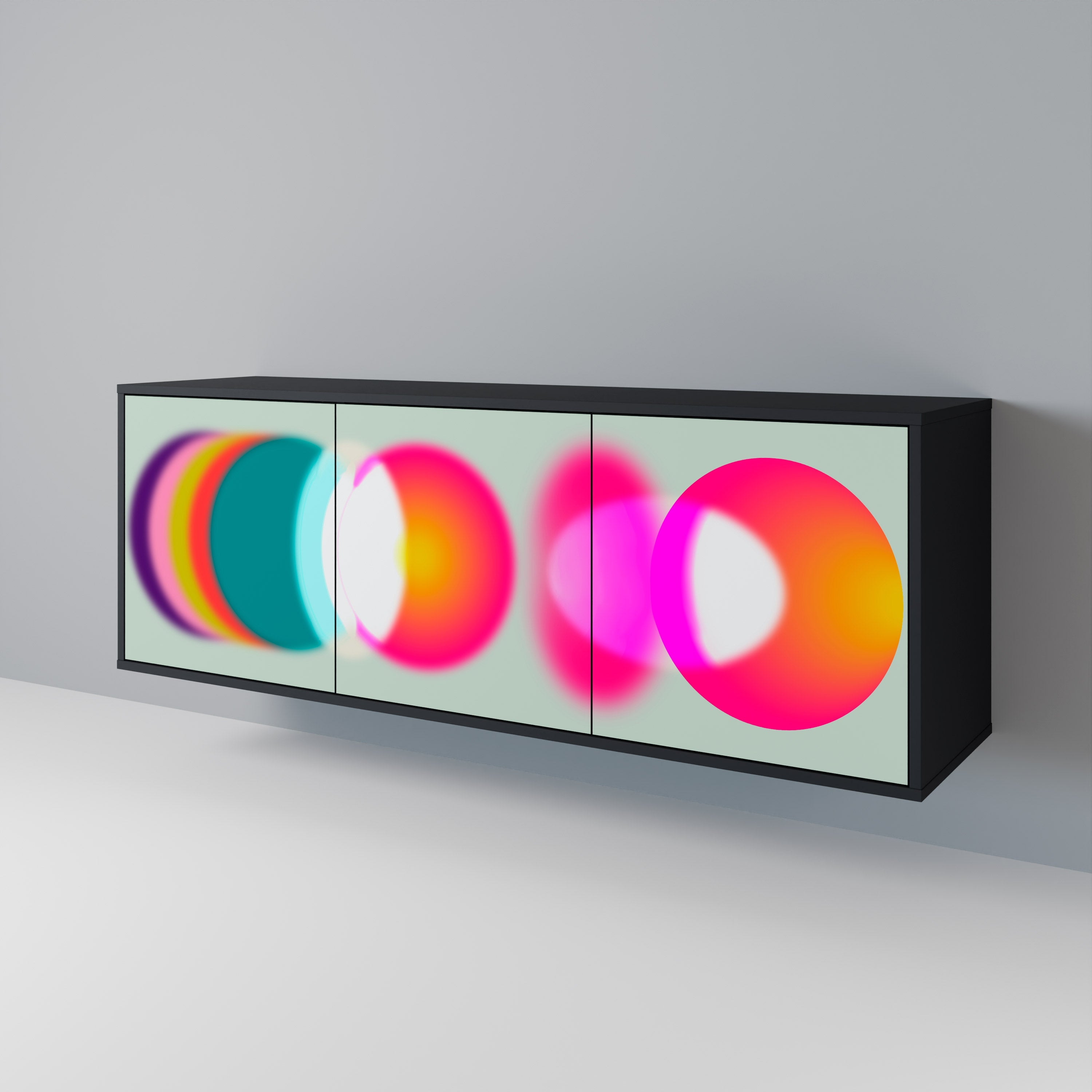 SYMPHONY OF COLORS 3-türiges Sideboard in Schwarz