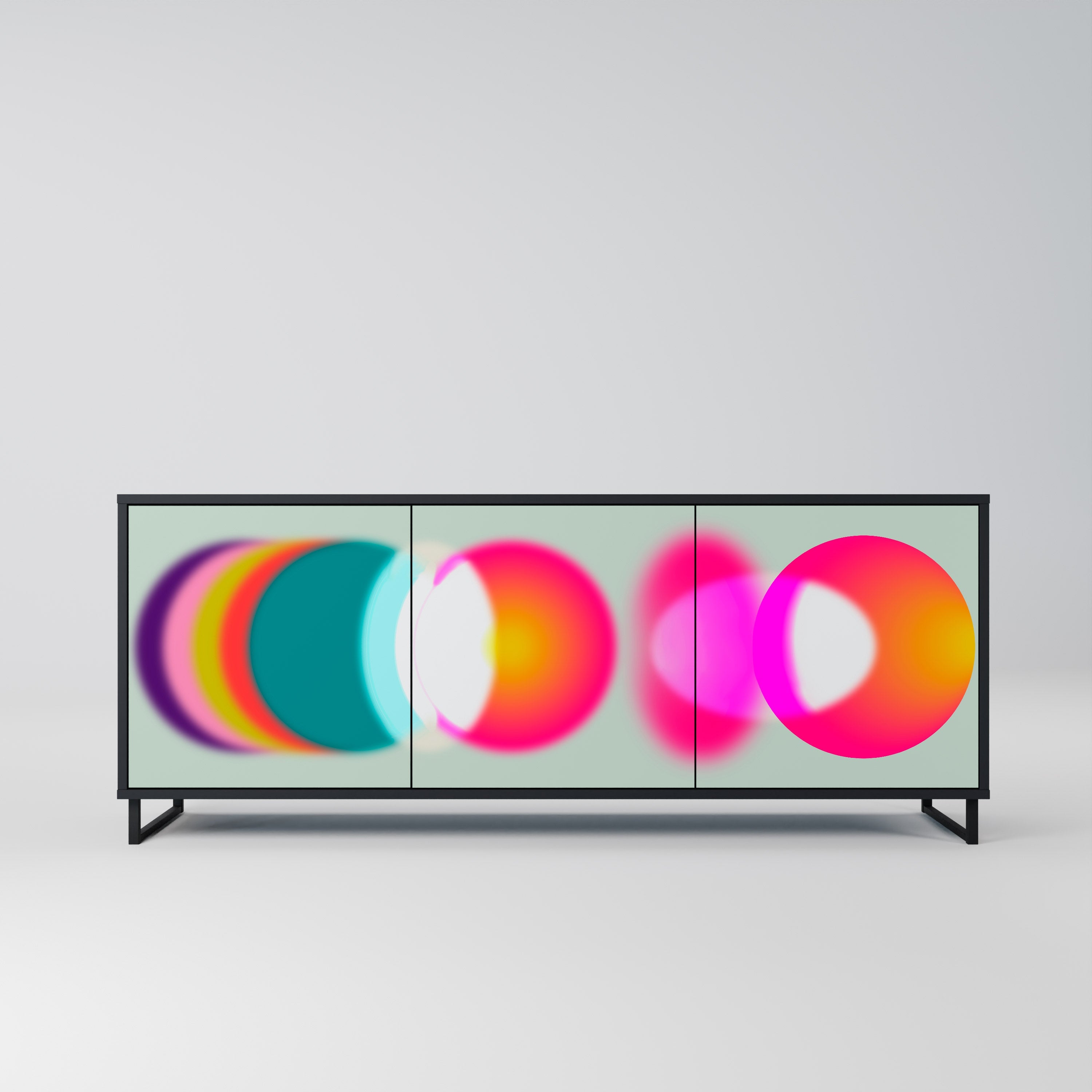 SYMPHONY OF COLORS 3-türiges Sideboard in Schwarz