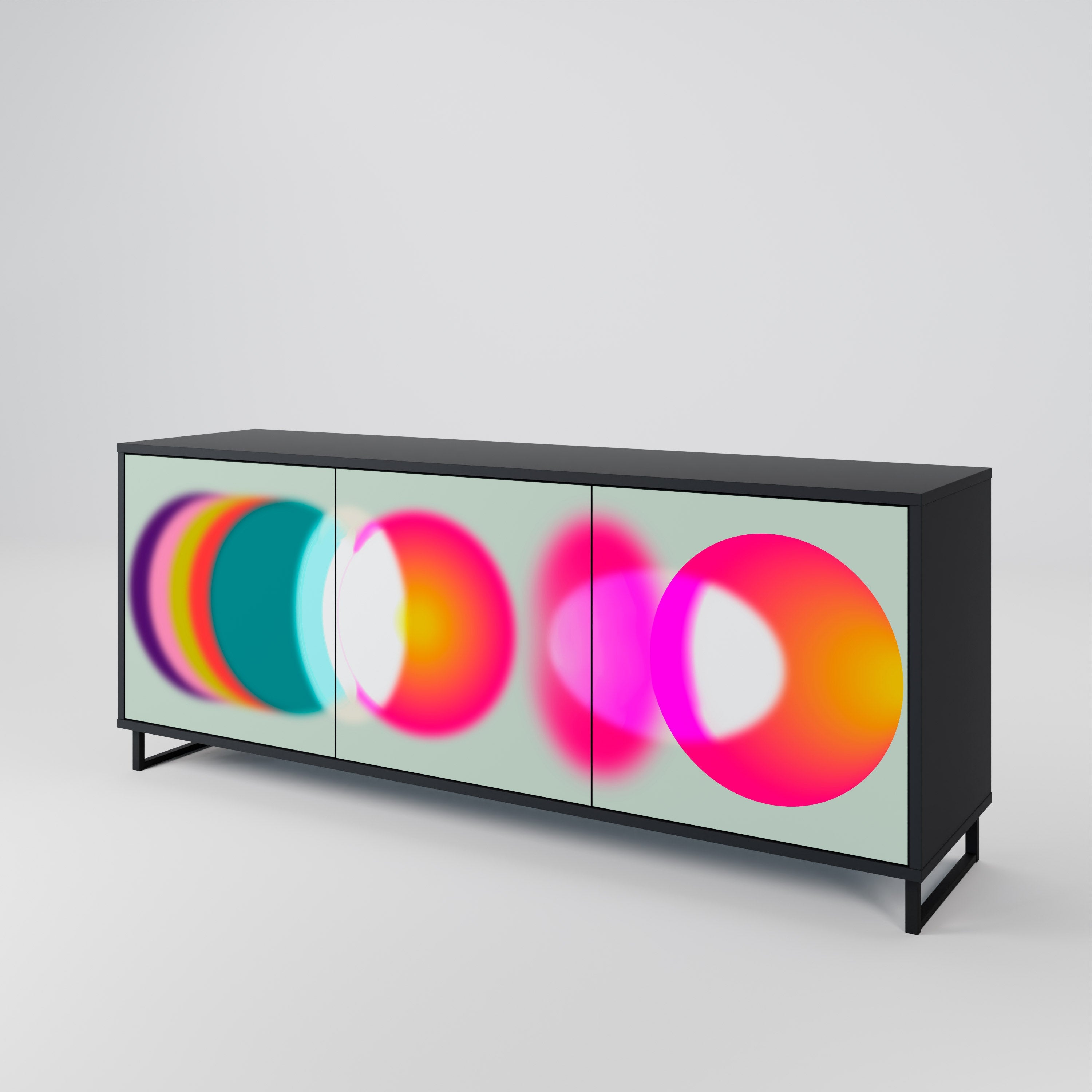 SYMPHONY OF COLORS 3-türiges Sideboard in Schwarz