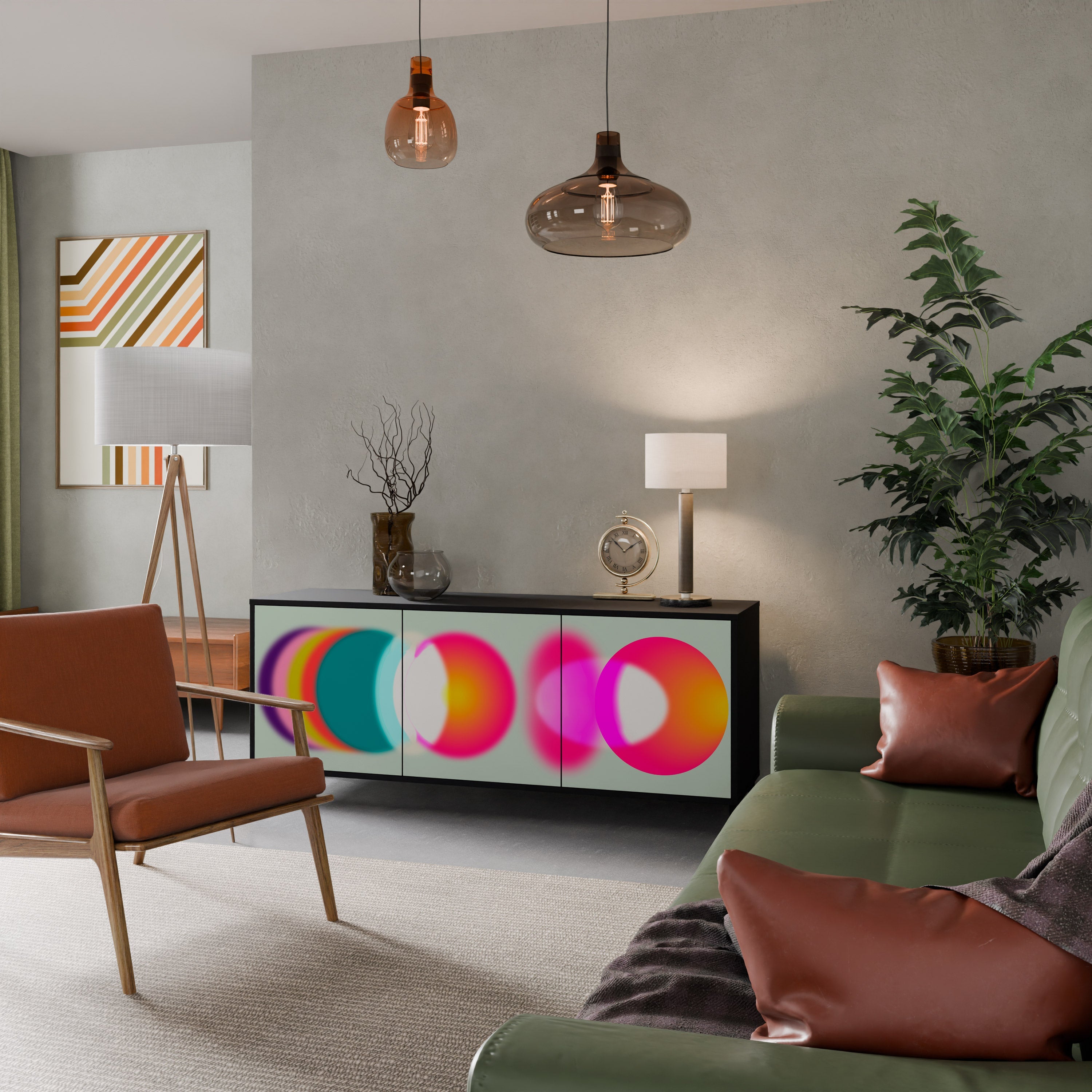 SYMPHONY OF COLORS 3-türiges Sideboard in Schwarz