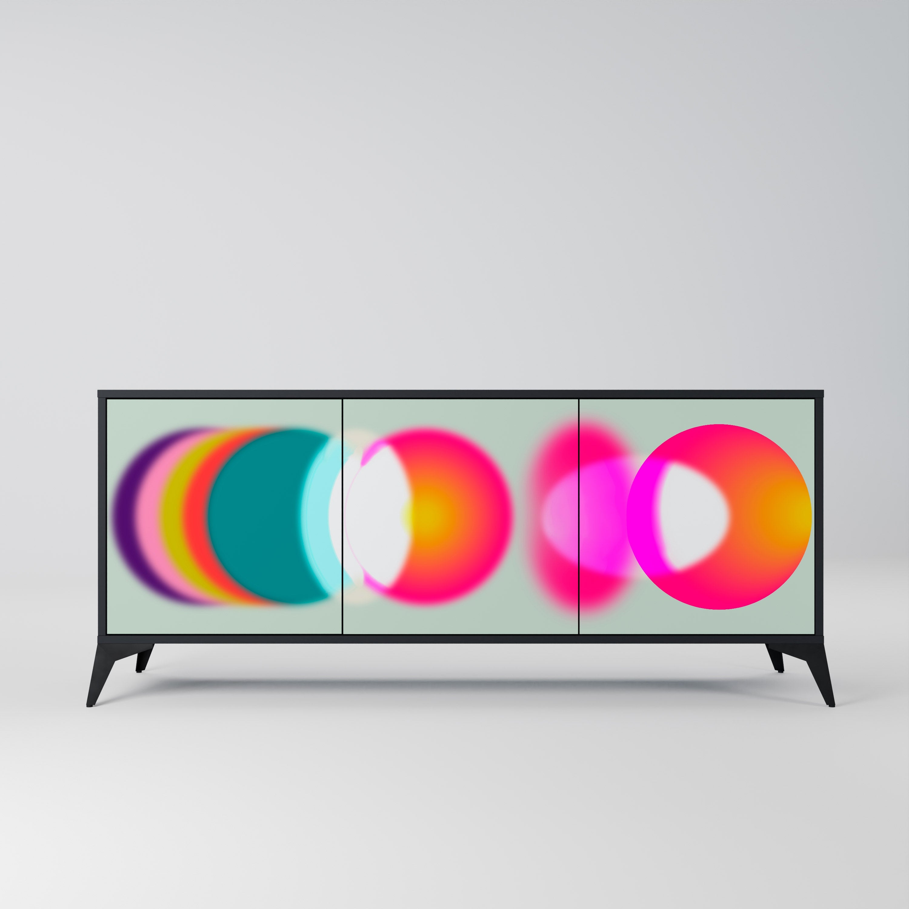 SYMPHONY OF COLORS 3-türiges Sideboard in Schwarz