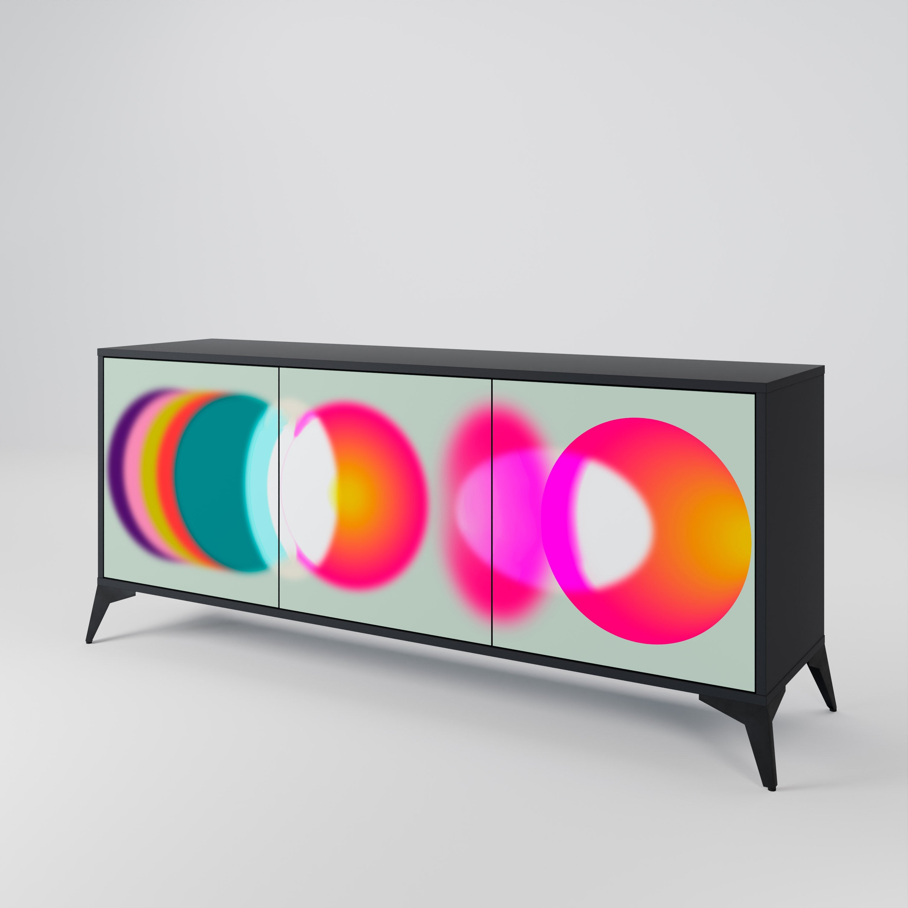 SYMPHONY OF COLORS 3-türiges Sideboard in Schwarz