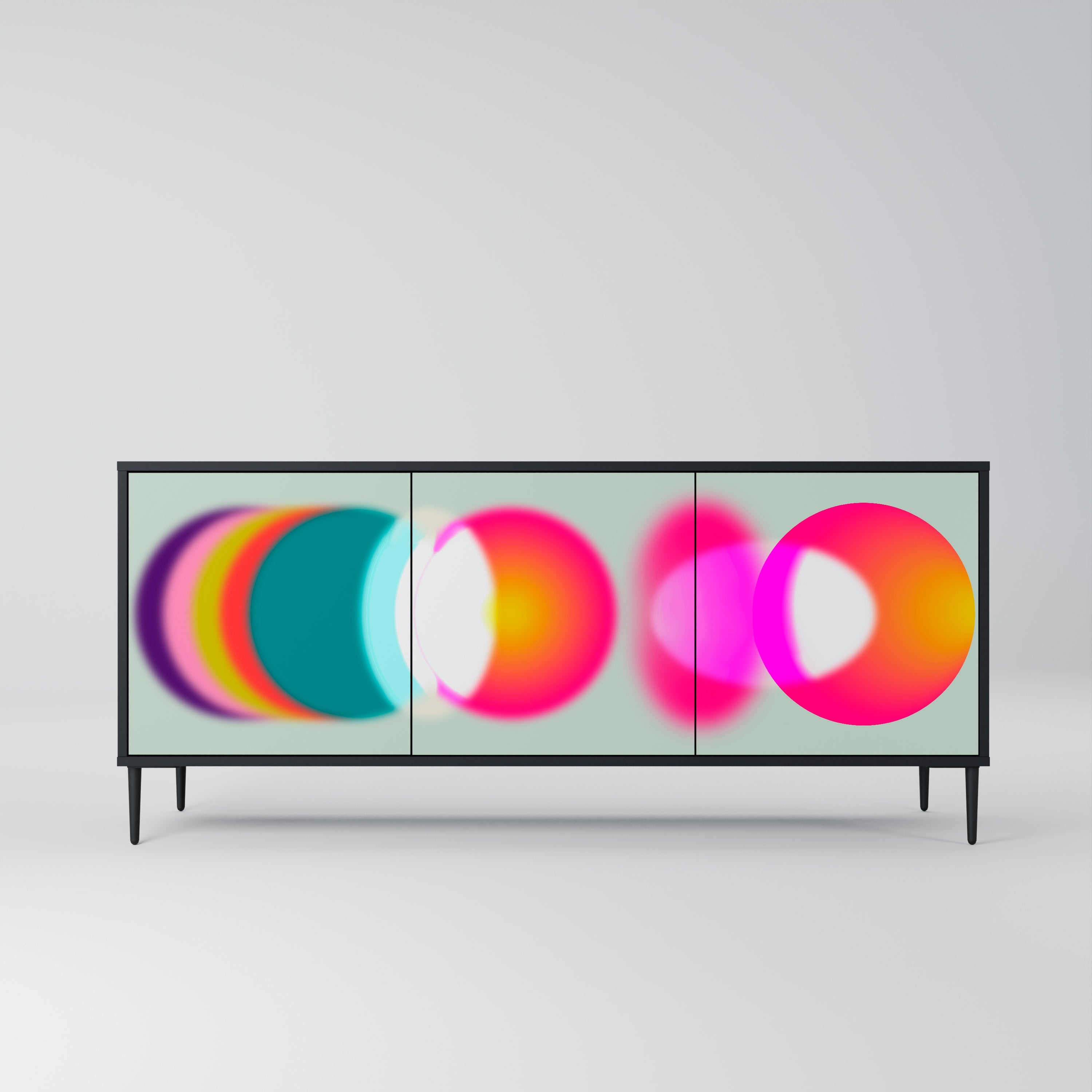 SYMPHONY OF COLORS 3-türiges Sideboard in Schwarz