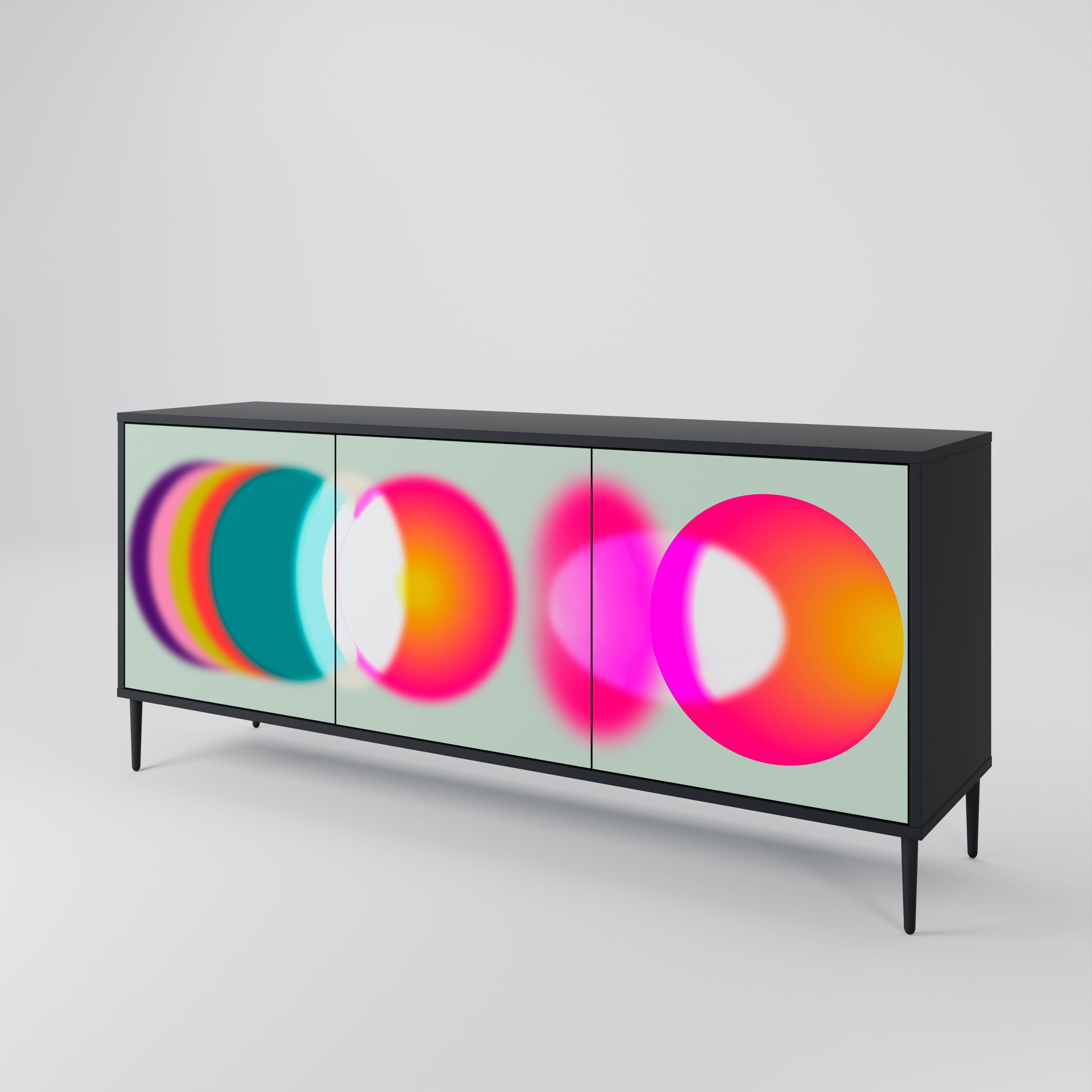SYMPHONY OF COLORS 3-türiges Sideboard in Schwarz