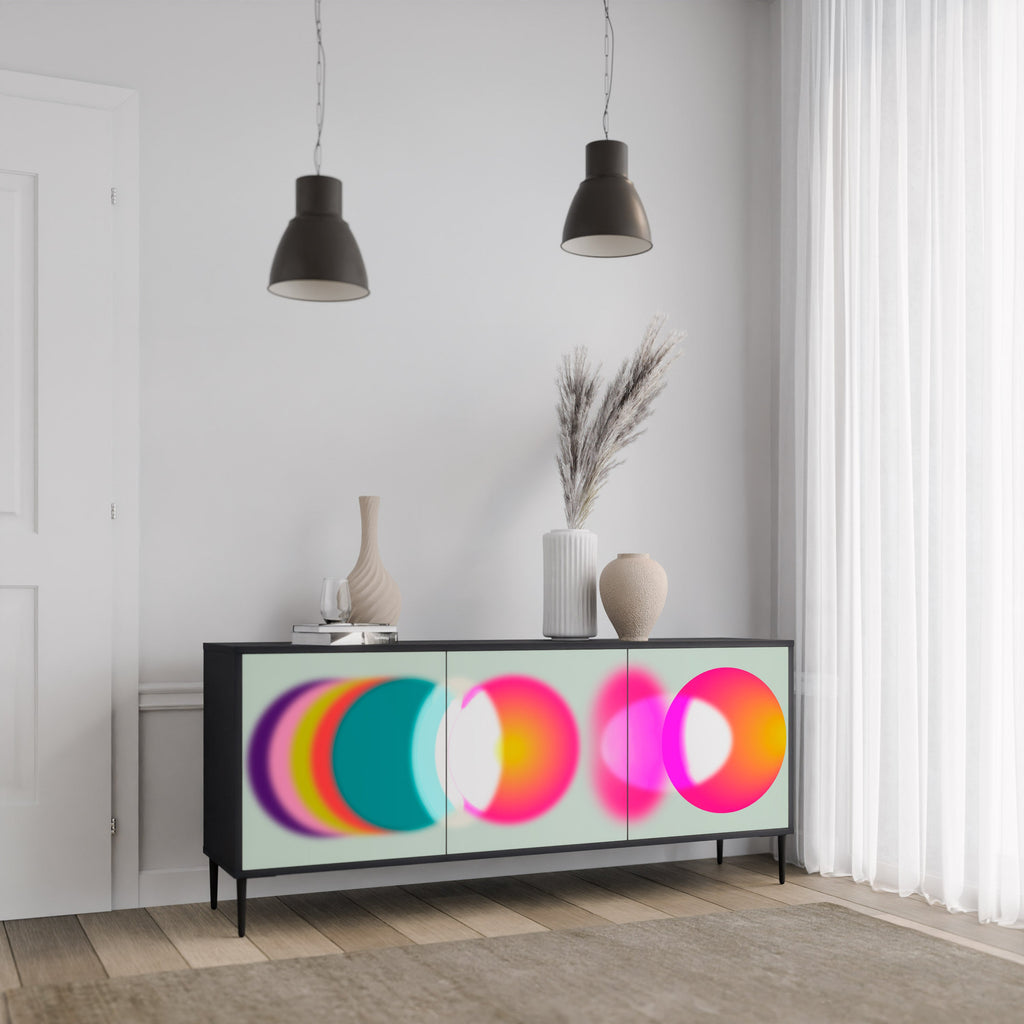 SYMPHONY OF COLORS 3-türiges Sideboard in Schwarz